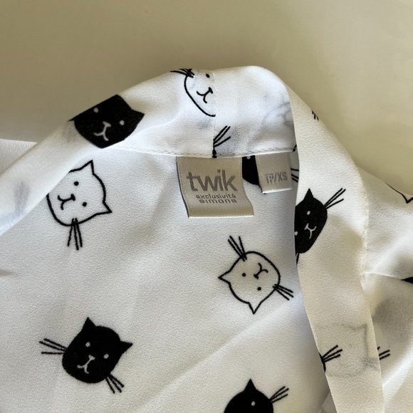 Cat lover summer dressy sleeveless sheer women shirt - Picture 4 of 4